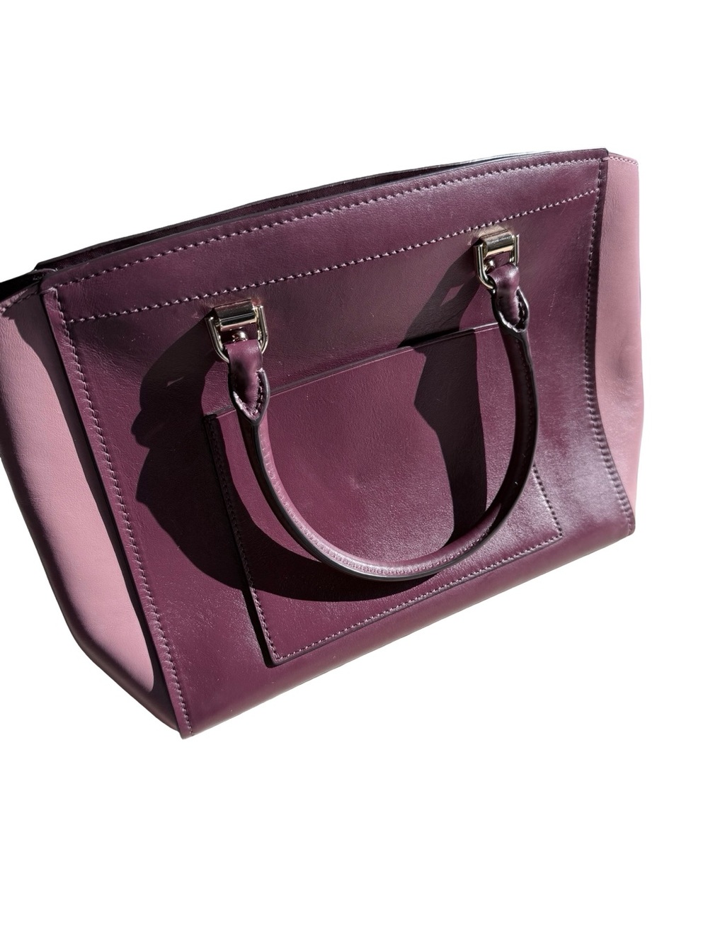 Michael Kors Women’s Two-Tone Plum Leather Tote